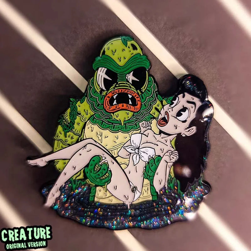 Creature Feature - With Rainbow Glitter Lagoon - Enamel Pin