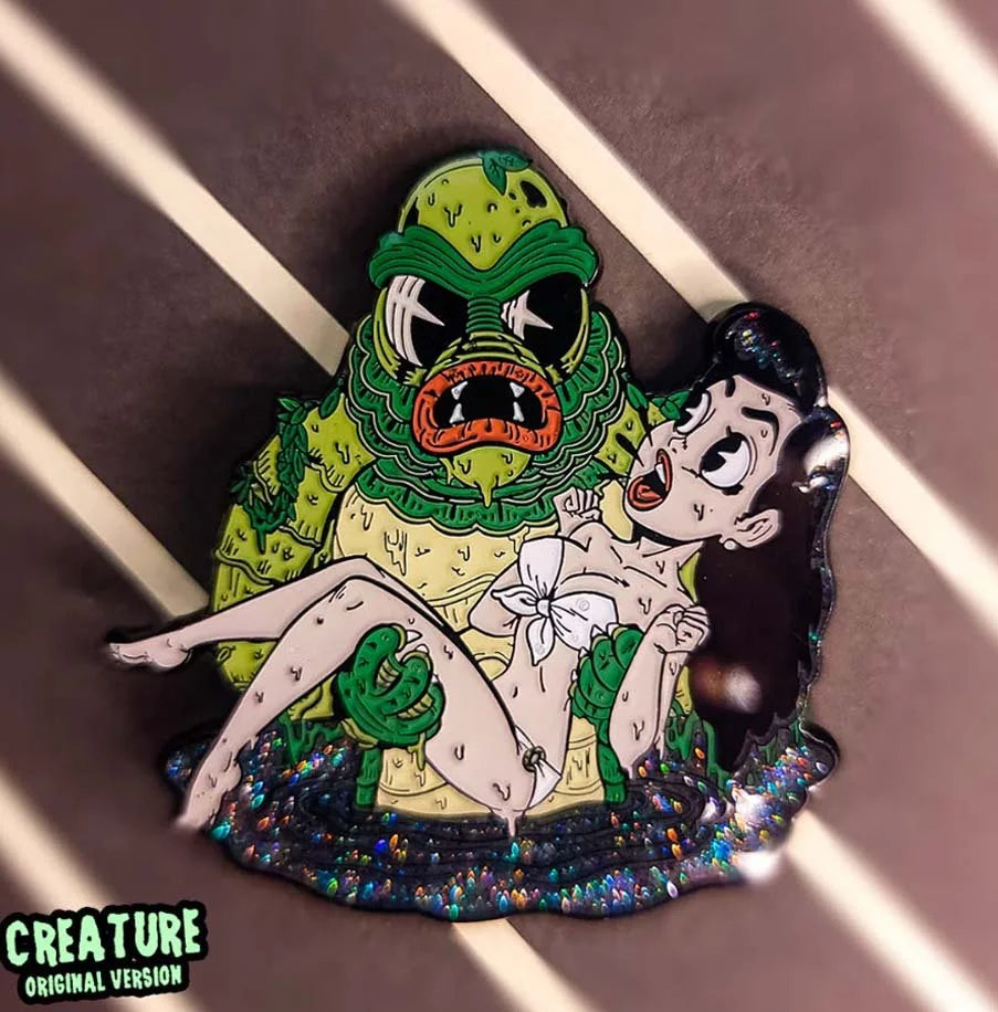 Creature Feature - With Rainbow Glitter Lagoon - Enamel Pin