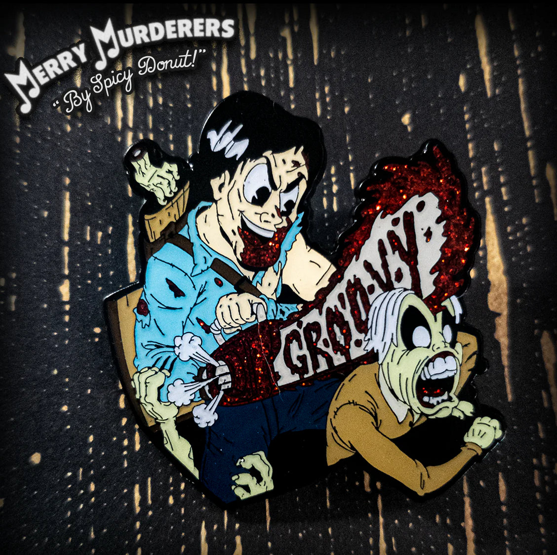 Groovy Ash - Original Color With Glitter Blood - Enamel Pin