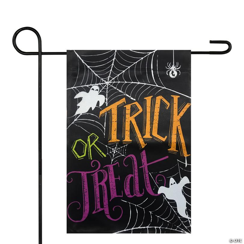 Spider Webs and Ghosts Trick or Treat Outdoor Garden Flag 12.5" x 18"