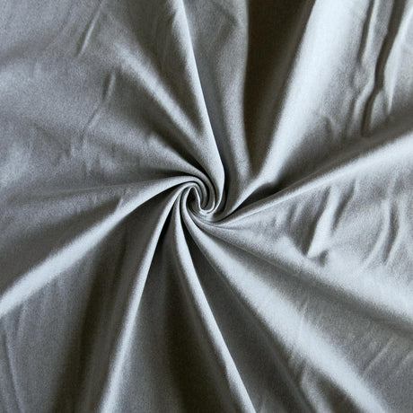 Poly Lycra Jersey Knit Fabric - Splendid Silver Sueded