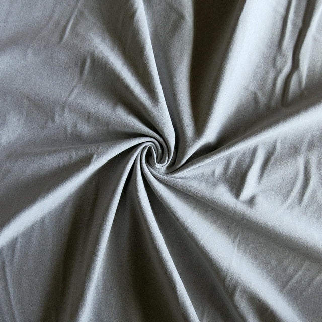 Poly Lycra Jersey Knit Fabric - Splendid Silver Sueded