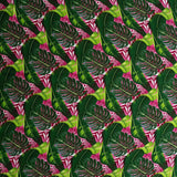 Split & Banana Leaf With Traditional Tribal Design Rayon Poplin Fabric - Purple & Red, 44/45" Width (1 Yard)