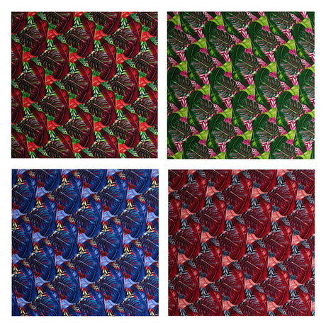 Rayon Poplin Fabric Split Banana Leaf Tribal Design