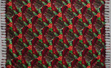 Rayon Sarong with Split Leaf Banana Leaf Print and Fringes