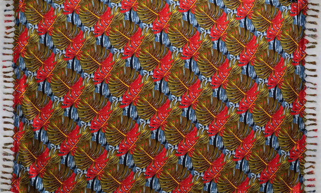 Rayon Sarong with Fringes Split Leaf