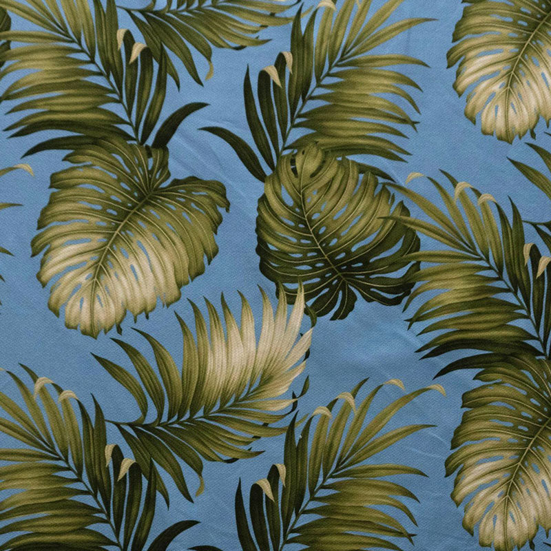 Split & Palm Leaves 100 Percent Cotton Fabric - Tropical Palm Leaf Print, 56-58" Width (1 Yard)