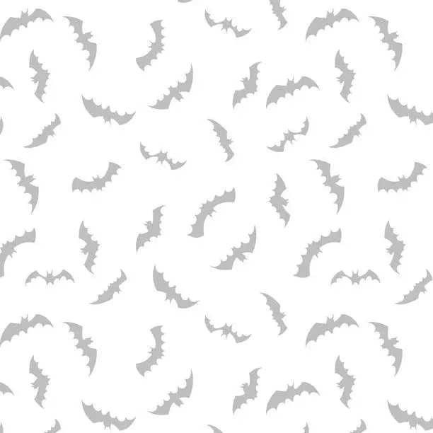 Cotton Fabric Bat Toss White on White 44/45"