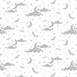 Cotton Fabric Moon and Stars White on White 44/45"