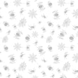 Cotton Fabric Spider Toss White on White 44/45"