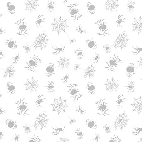 Cotton Fabric Spider Toss White on White 44/45"