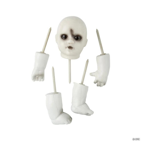 RADYAN 5-Piece Spooky Doll Pumpkin Poke-Ins Halloween Decoration Set shown in a clear product image