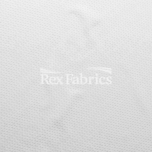 Sport Mesh PFP Polyester Spandex Mesh Fabric - White Solid, 58/60" Width (1 Yard)