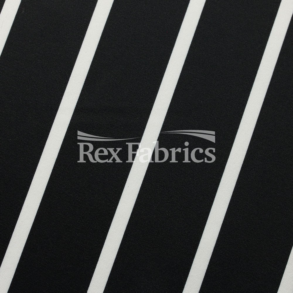 Sport Stripes Polyester Spandex Tricot Fabric - Multiple Colors, White Stripes, 58-60" Width (1 Yard)