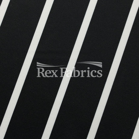 Sport Stripes Polyester Spandex Tricot Fabric - Multiple Colors, White Stripes, 58-60" Width (1 Yard)