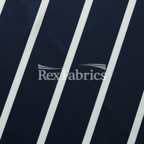 Sport Stripes Polyester Spandex Tricot Fabric - Multiple Colors, White Stripes, 58-60" Width (1 Yard)