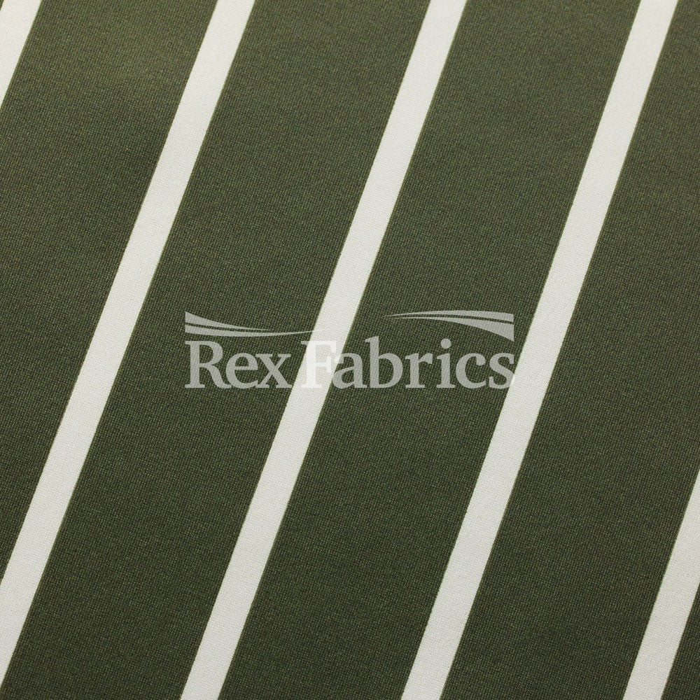 Sport Stripes Polyester Spandex Tricot Fabric - Multiple Colors, White Stripes, 58-60" Width (1 Yard)