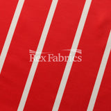 Sport Stripes Polyester Spandex Tricot Fabric - Multiple Colors, White Stripes, 58-60" Width (1 Yard)