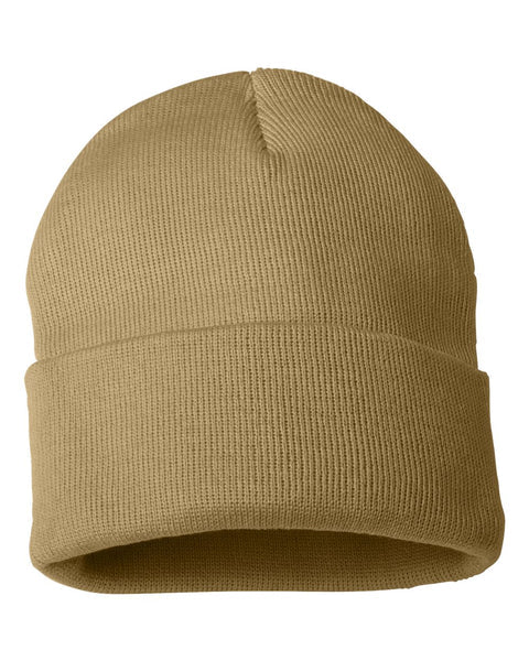 Beanies 100% Acrylic Fabric - Khaki, 3-Inch Folding Cuff (1 Piece)