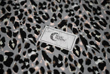 Sporty Leopard Printed Nylon Spandex Fabric - Leopard Print, Blue Moon, 55/56" Width (1 Yard)