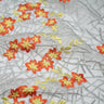 Spring Has Sprung Embroidered Mesh Fabric - Blue, Orange, Pink Floral Embroidery, Abstract Branch Pattern (1 Yard)