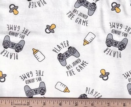 Flannel Fabric Player Has Joined the Game 100% Cotton