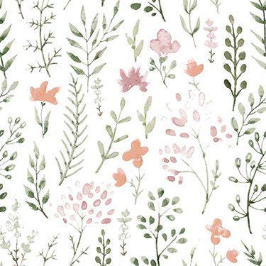 Flannel Fabric Watercolor Floral Nursery Print Springs Creative