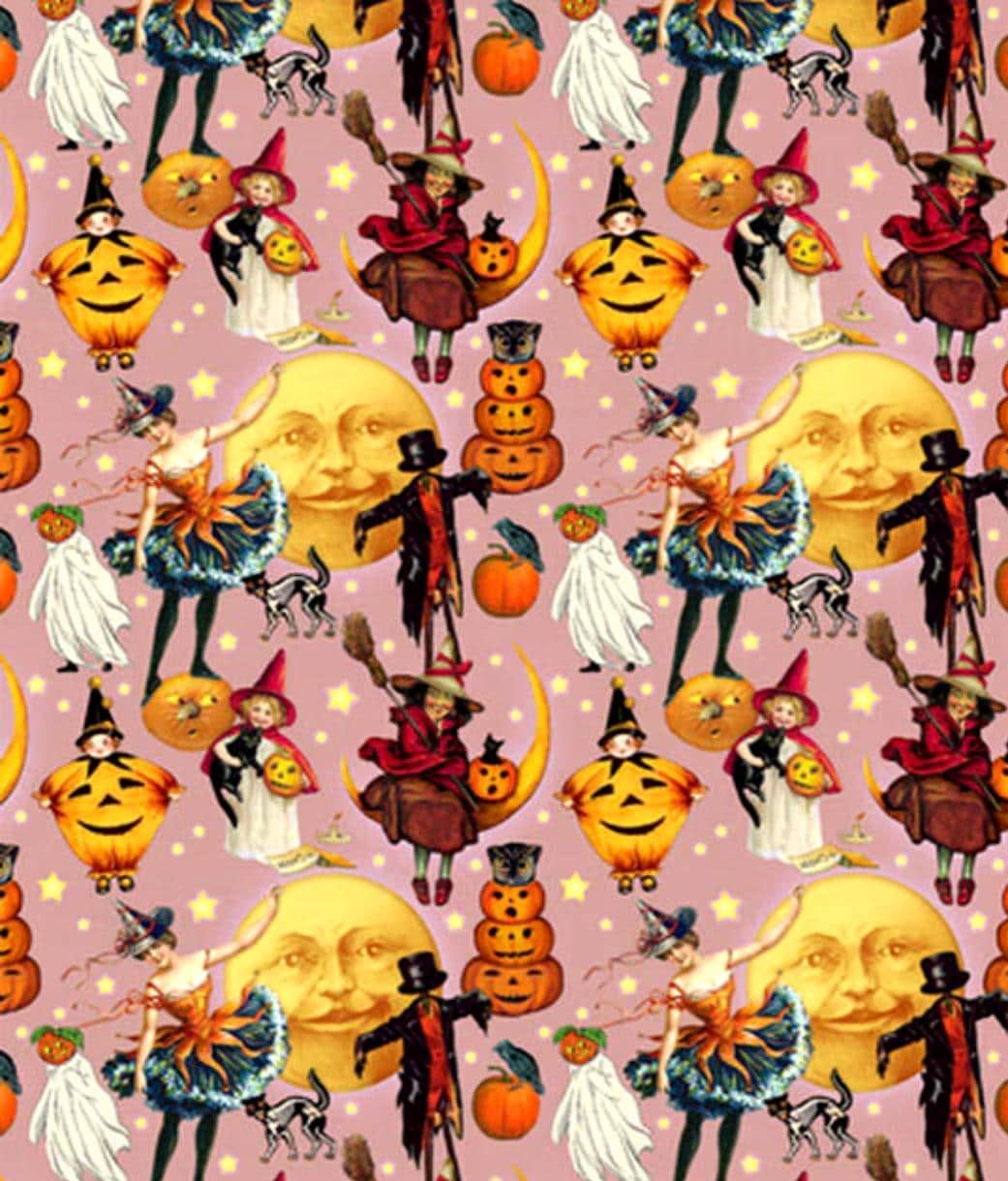 Quilting Cotton Treats N Sweets Pink Halloween Springs Creative