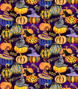 Quilting Cotton Witchy Pumpkins Halloween Fabric 100% Cotton
