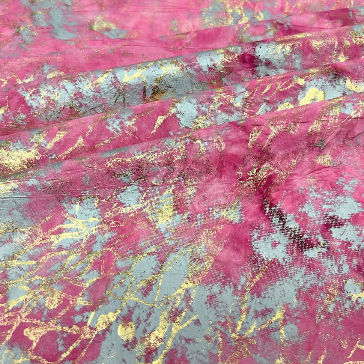 Foiled Tie Dye Spandex Fabric