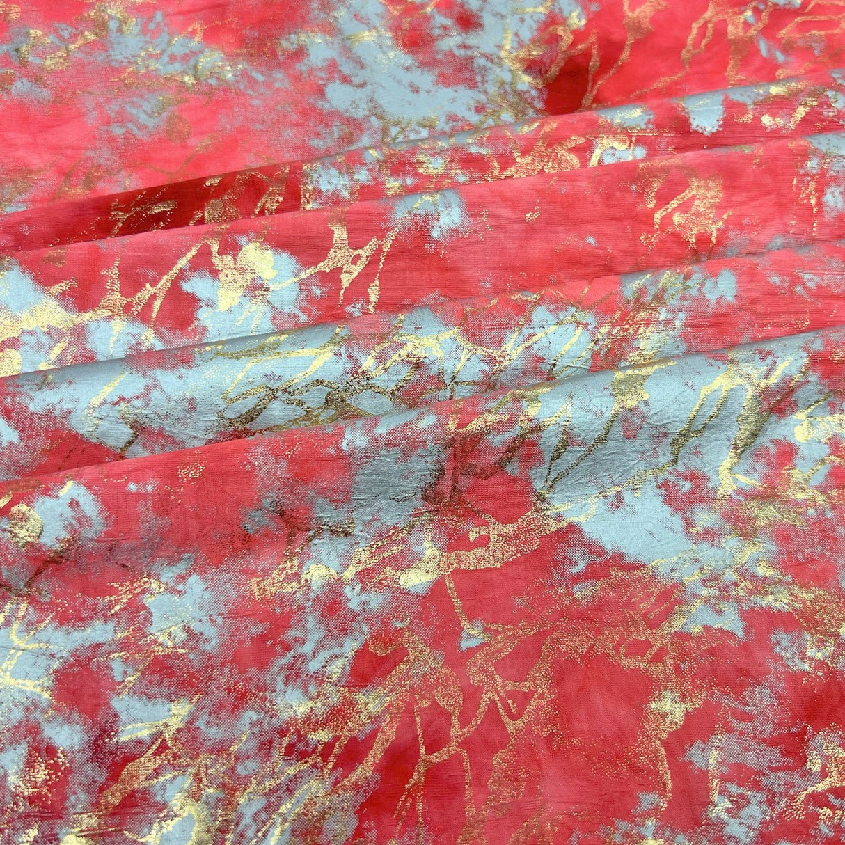 Foiled Tie Dye Spandex Fabric