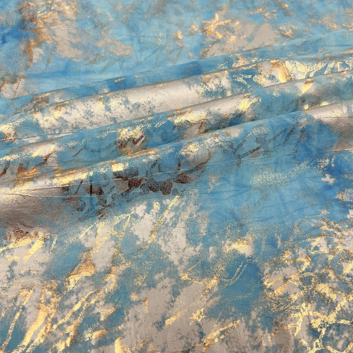 Foiled Tie Dye Spandex Fabric