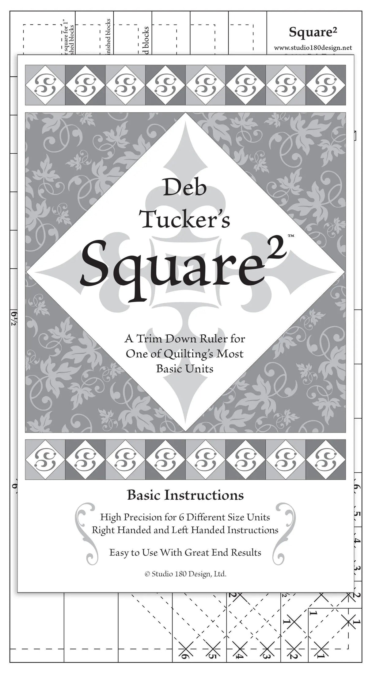 Acrylic Quilting Template Square Squared 6in x 12in