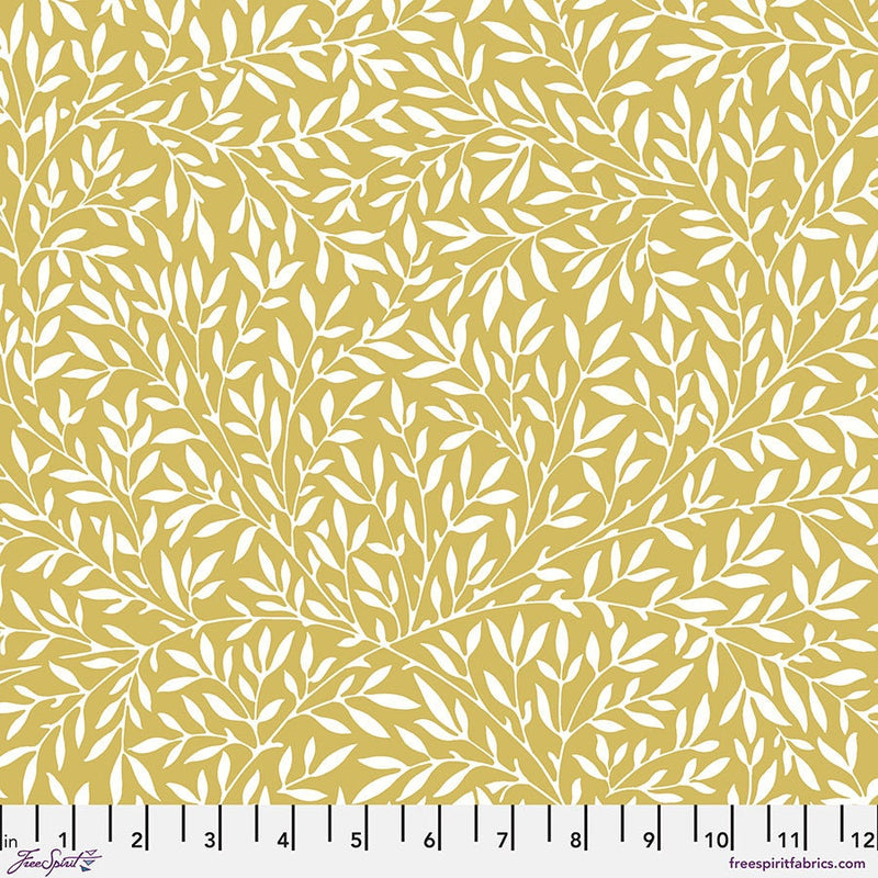 Quilting Cotton Standen Lily Yellow Leicester Collection Original Morris & Co