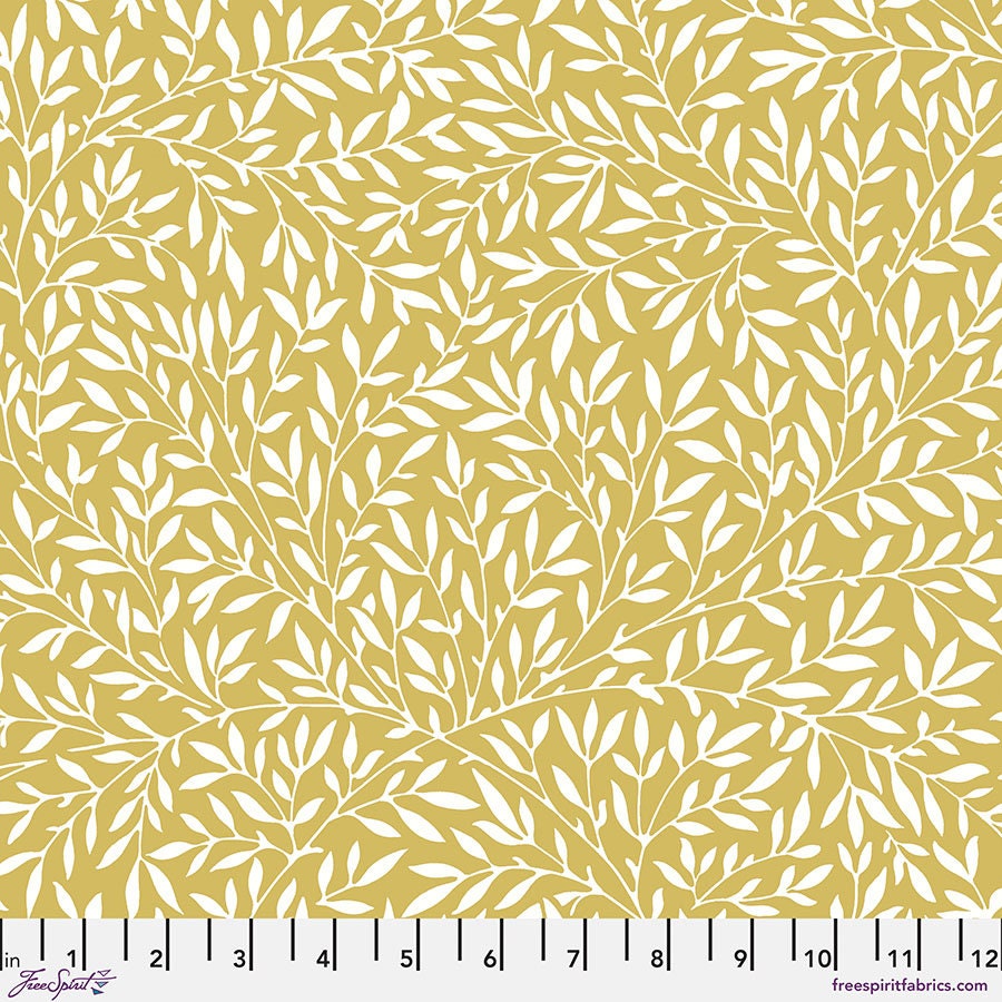 Quilting Cotton Standen Lily Yellow Leicester Collection Original Morris & Co