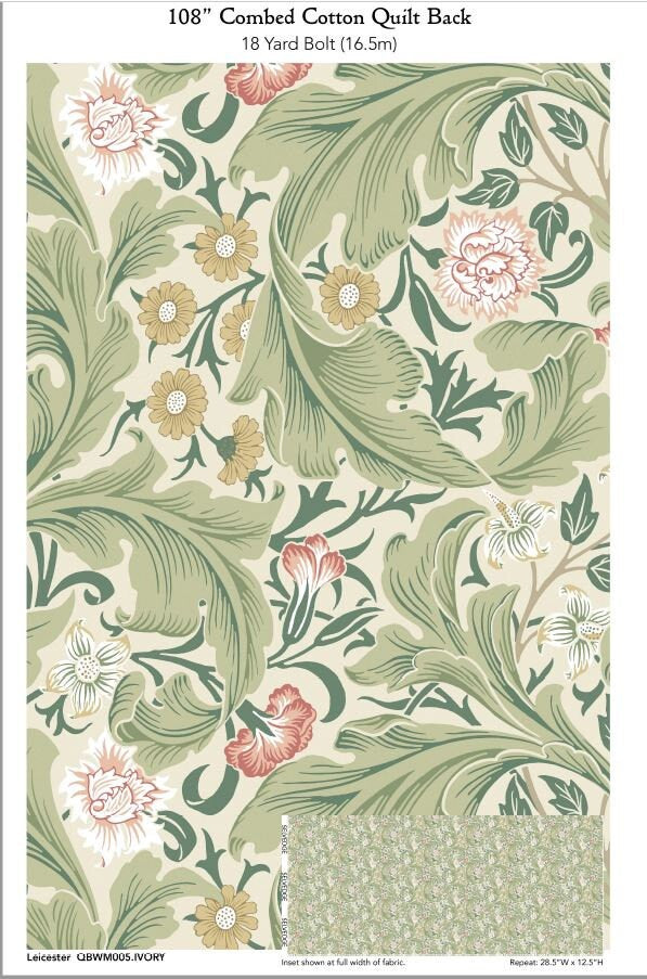 Quilting Cotton Standen Lily Yellow Leicester Collection Original Morris & Co