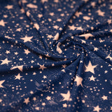 Star Bright Printed Nylon Spandex Fabric - Blue Moon, Star Print, 55/56" Width (1 Yard)