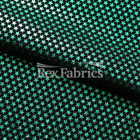Stars Stripe Holo Nylon Spandex Fabric - Black Ground Hologram Star/Stripe Pattern, 58/60" Width (1 Yard)