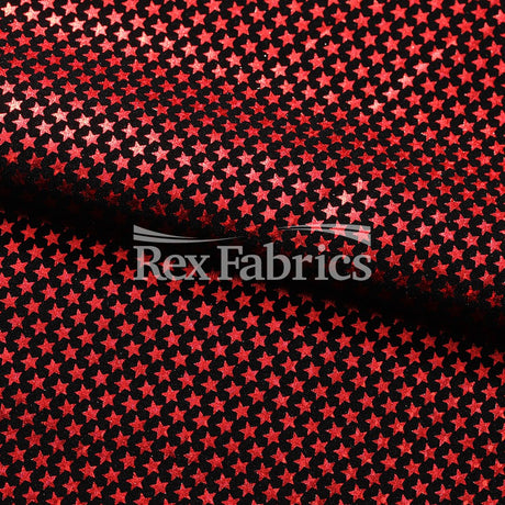 Stars Stripe Holo Nylon Spandex Fabric - Black Ground Hologram Star/Stripe Pattern, 58/60" Width (1 Yard)