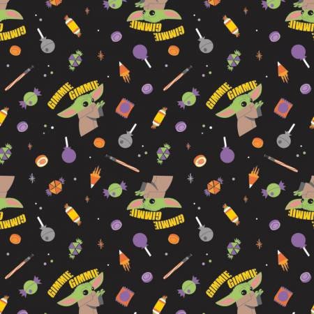 Quilting Cotton Star Wars Black Halloween Gimme Candy