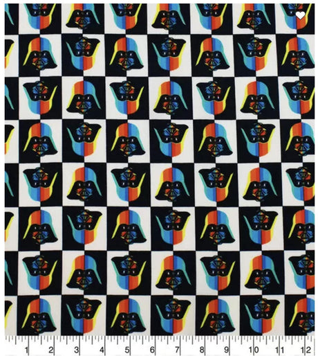 Quilting Cotton Star Wars Rainbow Darth Vader 100% Cotton Fabric