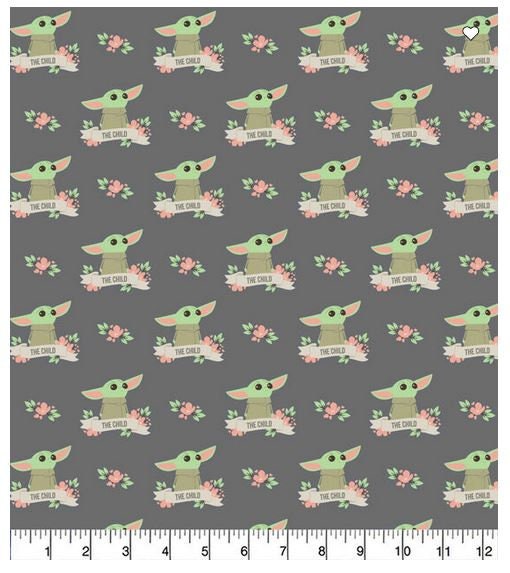 Quilting Cotton Star Wars Mandalorian Child Pastel Banner