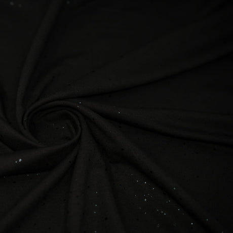 Stardust Foil Printed Stretch French Terry Fabric - Metallic Speckled Foil, 57" Width (1 Yard)