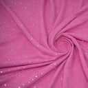 Stardust Foil Printed Stretch French Terry Fabric - Metallic Speckled Foil, 57" Width (1 Yard)