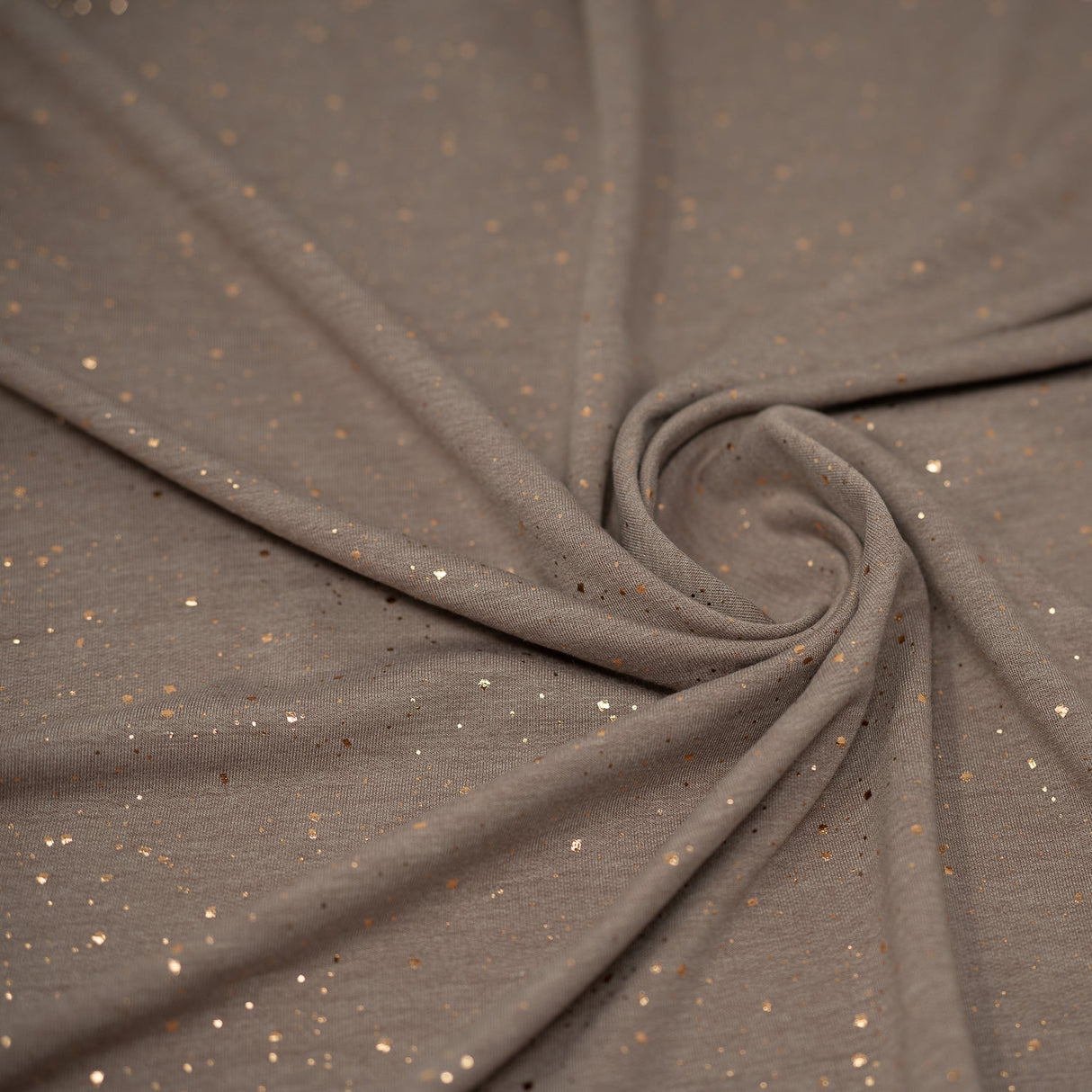 Stardust Foil Printed Stretch French Terry Fabric - Metallic Speckled Foil Print, 57" Width (1 Yard)