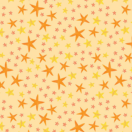 Cotton Quilting Fabric Starfish Soiree Sand 44/45"