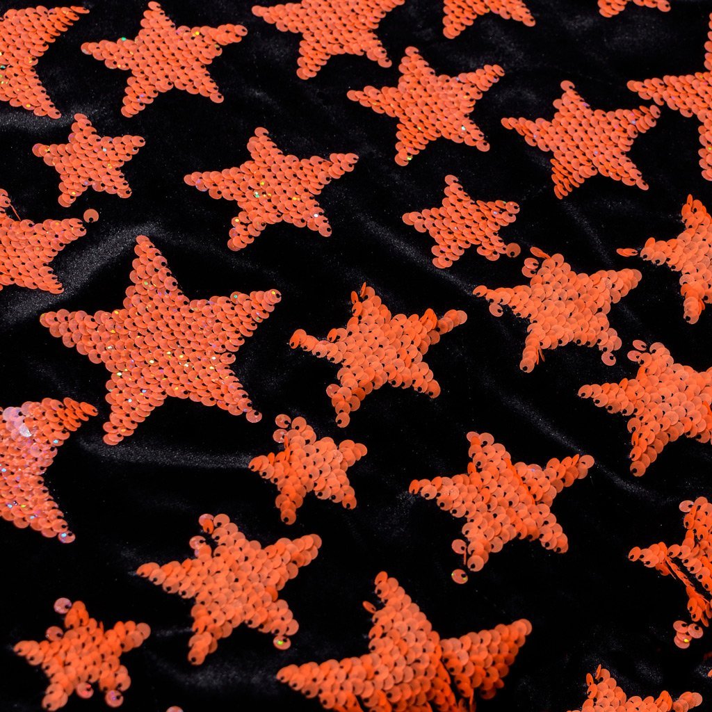 Starlight Stretch Velvet Flip Sequin Fabric - Black/Cool Iridescent, 54/56" Width, 2-Way Stretch (1 Yard)
