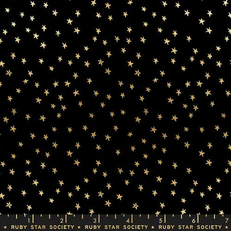 Cotton Fabric Starry Mini Starry Black Gold 43/44