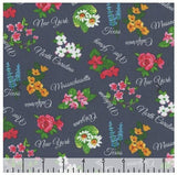 Quilting Cotton Stateside Color Pop Studio State Flowers Gray Blank Quilting