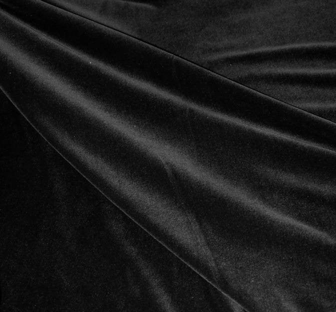 Steam Velour Polyester Fabric - Black, 58/60" Width